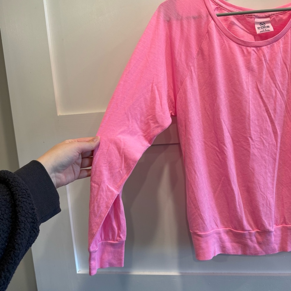PINK Victoria's Secret Hot Pink Long Sleeve Top - Picture 3 of 6
